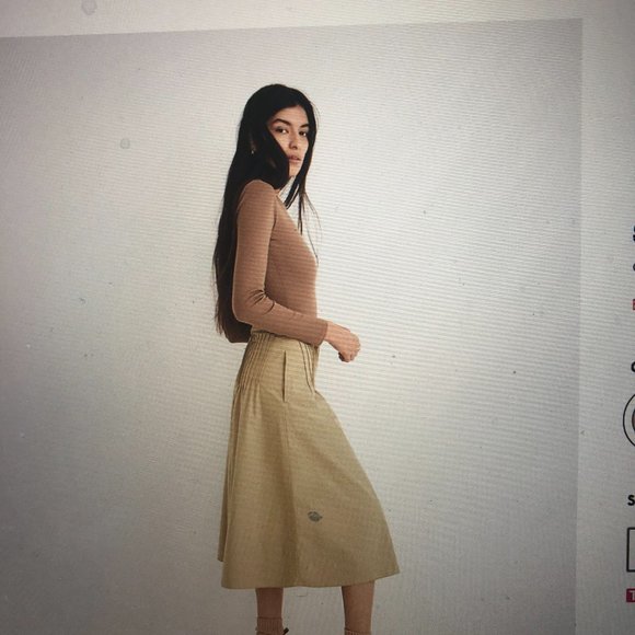 Button-Front Pintuck Midi Skirt (CURRENTLY SOLD_OUT On Madewell - Picture 2 of 8